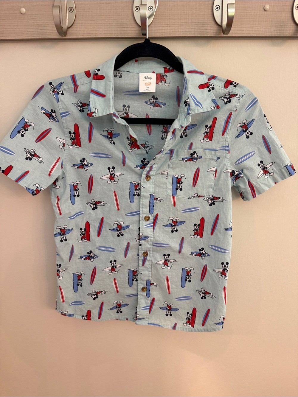 jumping beans Light Blue Mickey Surf Short Sleeve Button-Down